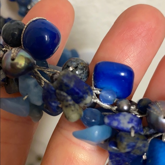 15” Lapis lazure crystal necklace - Picture 6 of 7